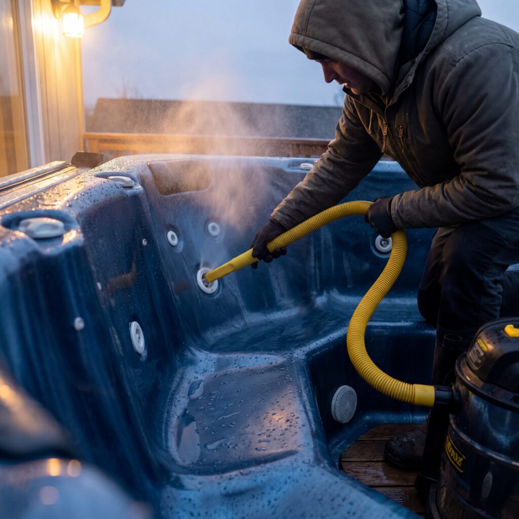 hot tub winter maintenance